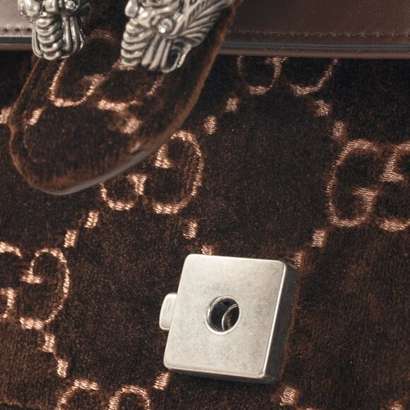 Gucci Dionysus Brown Velvet GG Monogram Medium Shoulder Bag - Picture 9 of 12